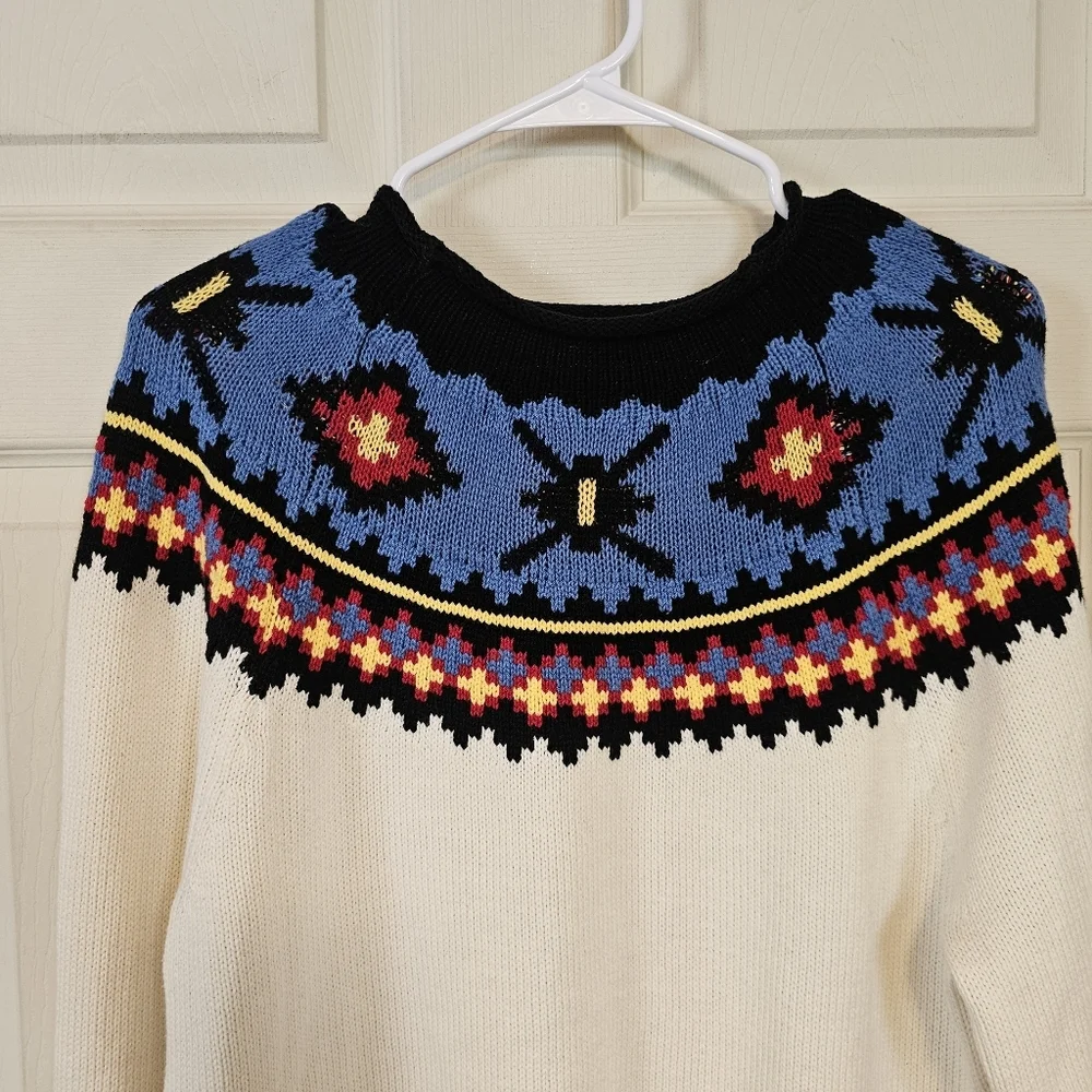 Chaps Ralph Lauren Vintage Fair Isle Western Aztec Knit Pullover Sweater - Picture 7 of 7